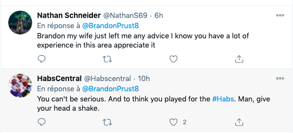 Brandon Prust INSULTE tout le monde sur twitter...