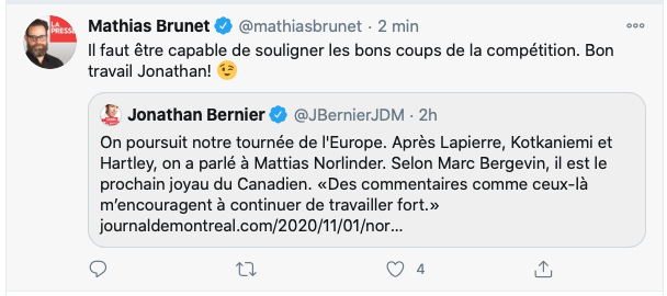 Mathias Brunet ne LICHE pas seulement les BOTTES de Marc Bergevin...