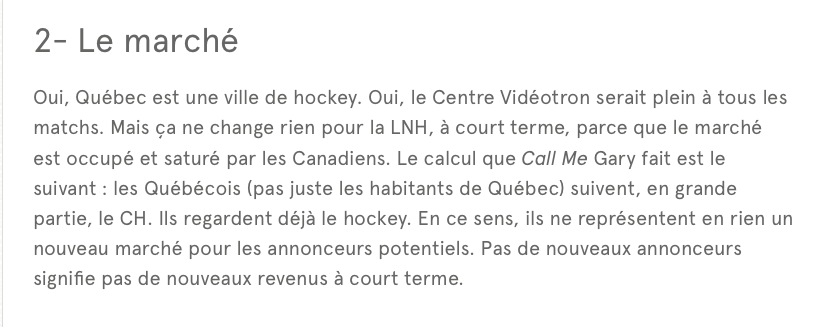 Gary Bettman ne veut rien savoir des Canucks à Québec...Molson non plus!!!