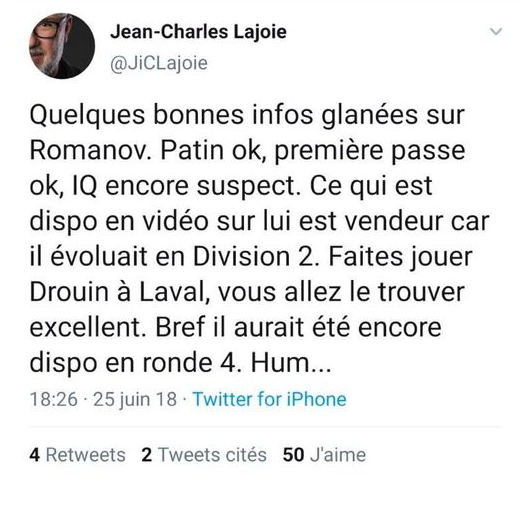 Jean-Charles Lajoie dans l'EAU CHAUDE....