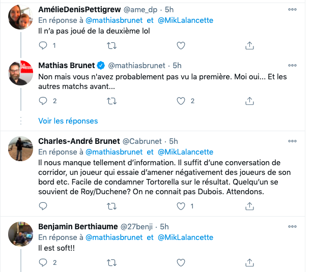 Mathias Brunet continue de TAPER sur la tête de Pierre-Luc Dubois...