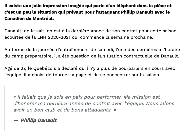 Phil Danault et Claude Julien CONTRE Marc Bergevin...