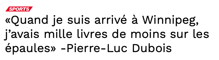 Pierre-Luc Dubois continue de vouloir faire PITIÉ...