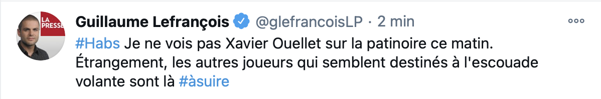 Xavier Ouellet sera envoyé à Laval ?