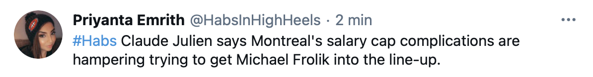 Claude Julien veut faire jouer Michael Frolik, mais...