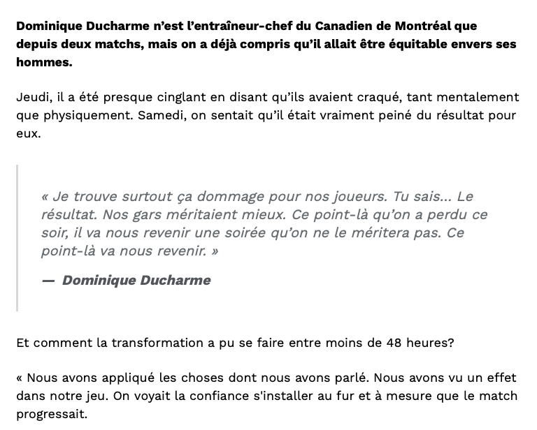 Dominique Ducharme essaie de s'expliquer...