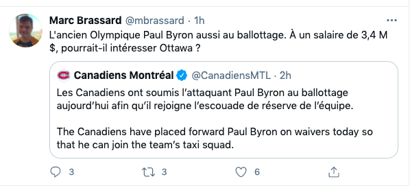 Paul Byron à Ottawa?
