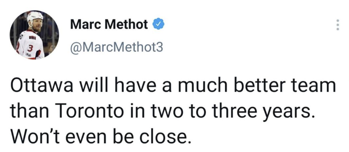 HAHA...Marc Methot se fait insulter par les FANS des Leafs...