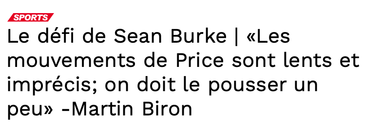 Martin Biron LA PASSOIRE qui regarde Carey Price de haut!!!