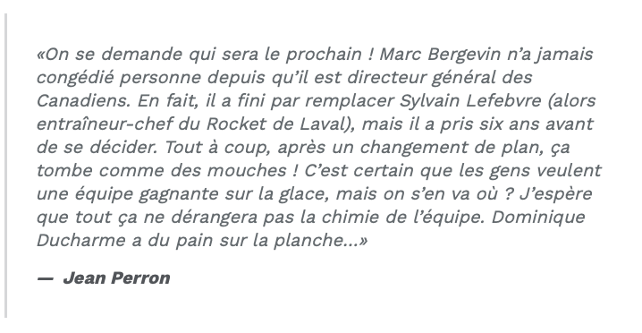 Même Jean Perron comprend que Marc Bergevin...