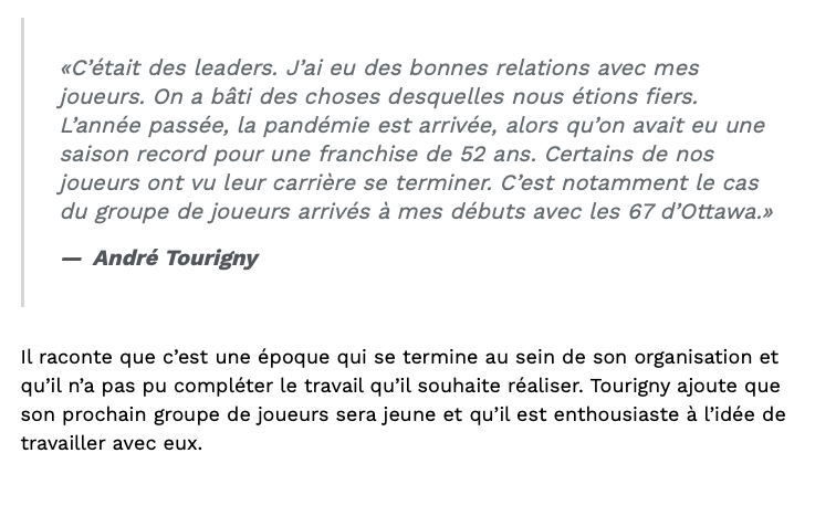 André Tourigny a une clause de sortie pour Montréal...