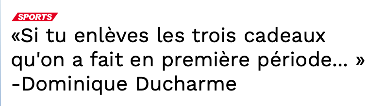 Dominique Ducharme commence à VISER son vestiaire...