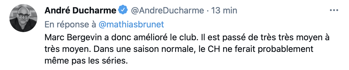 HAHA...André Ducharme HUMILIE Marc Bergevin !!!