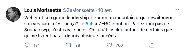 Louis Morissette DÉTRUIT Marc Bergevin!!!!