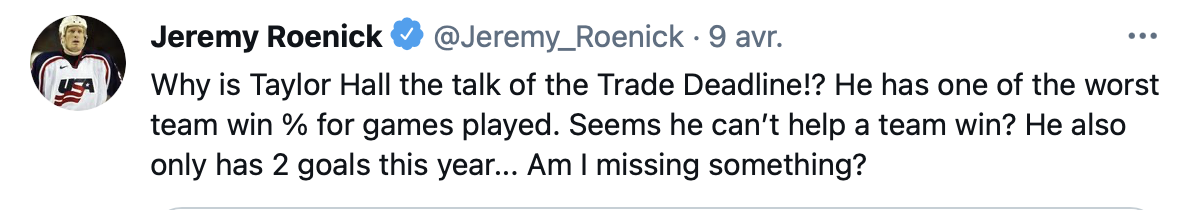 OUCH...Jeremy Roenick est d'accord avec Maxim Lapierre...