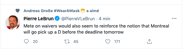 Pierre LeBrun confirme que le CH..