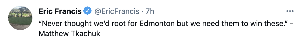 Matthew Tkachuk demande aux Oilers de gagner contre Montréal !