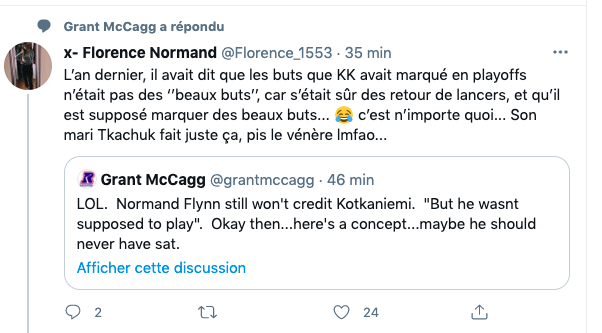 Norman Flynn continue de CRACHER sur Jesperi Kotkaniemi..