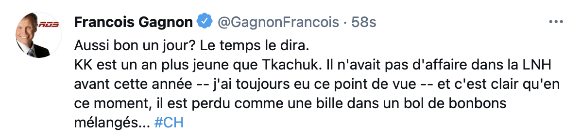 OUCH...Francois Gagnon ramasse Marc Bergevin !