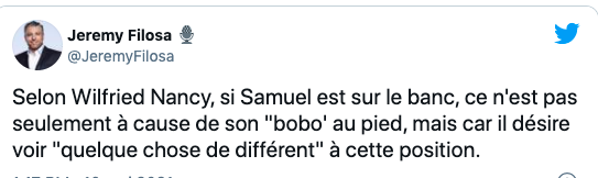 Samuel Piette BENCHÉ!!!!!