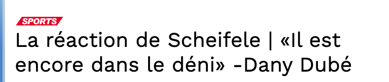 Dany Dubé RIDICULISE Mark Scheifele...