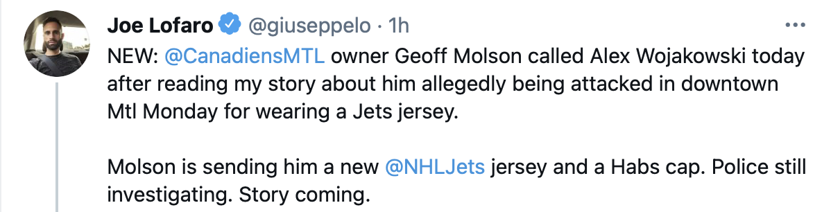 WOW...Geoff Molson vient en aide au FAN des Jets...