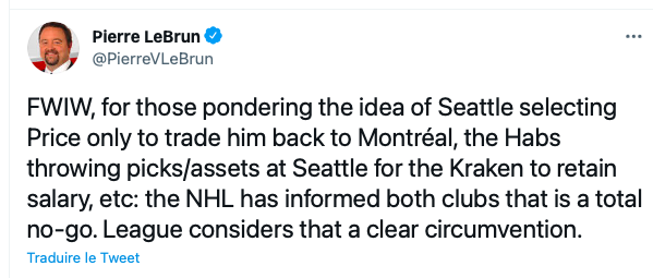 Confirmé!! Pierre LeBrun avertit tout le monde pour une transaction Montréal-Seattle!!!