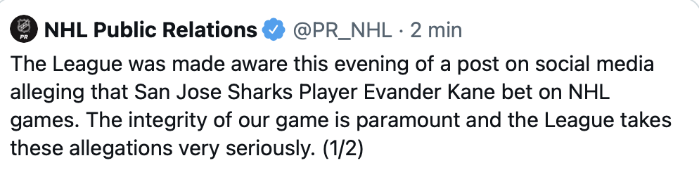 Evander Kane ne jouera plus jamais dans la LNH...