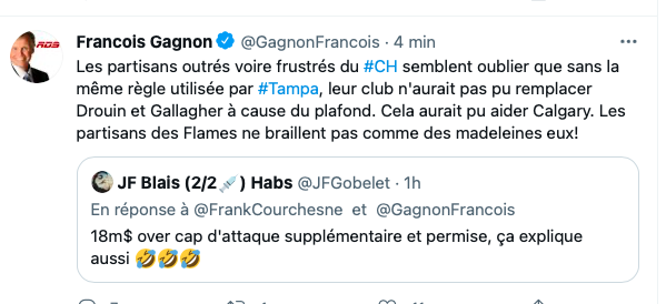François Gagnon traite les fans du CH de PLEURNICHEURS..