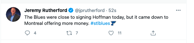 Mike Hoffman est passé à deux doigts de signer à St-Louis..