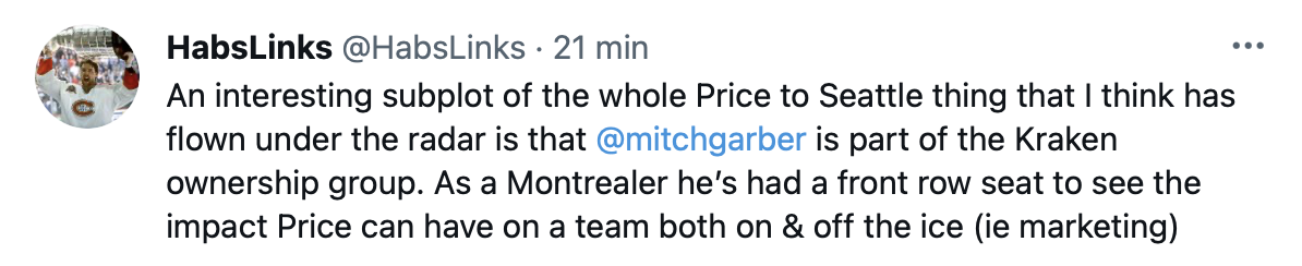 Mitch Garber va demander au Kraken de choisir Carey Price !!!