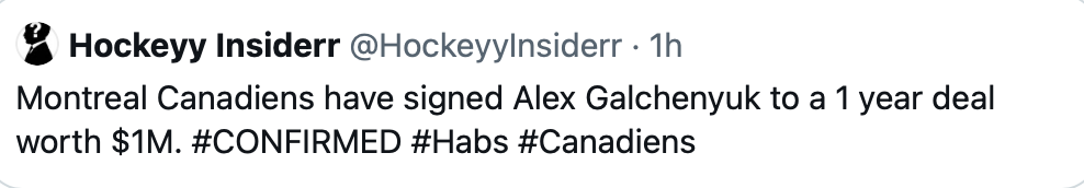 HAHA...Le contrat de Galchenyuk à Montréal serait signé...