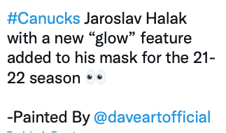 Le casque de Jaroslav Halak....Va 