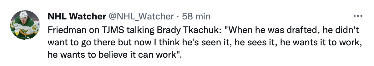Brady Tkachuk a failli jamais jouer à Ottawa...
