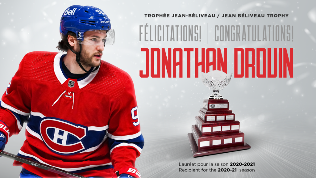 Jonathan Drouin remporte le Trophée Jean Béliveau