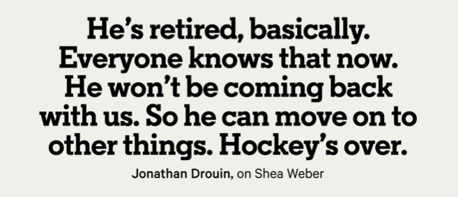 Jonathan Drouin s'est EXCUSÉ à Shea Weber...