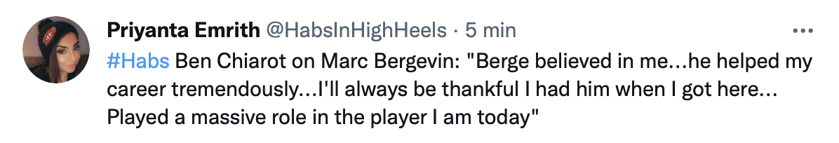 Ben Chiarot sait qu'il doit tout à Marc Bergevin...