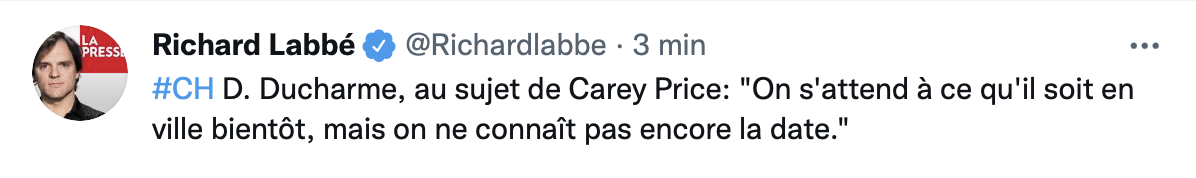 Dominique Ducharme repart les rumeurs sur Carey Price...