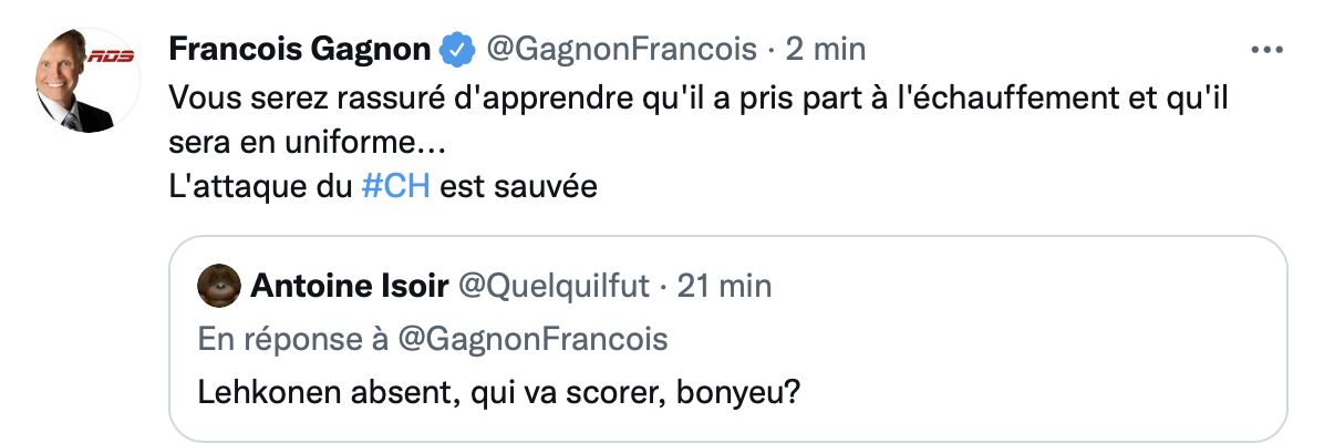 HAHA...François Gagnon se fout de la gueule de Lehkonen...