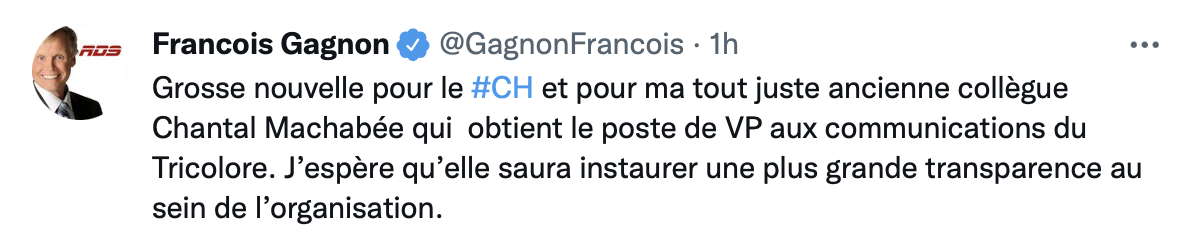 François Gagnon lance un message à Chantal Machabée...