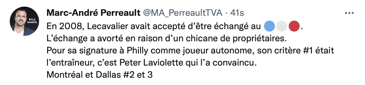 C'est la faute de Michel Therrien, si Lecavalier n'a pas signé à Montréal...