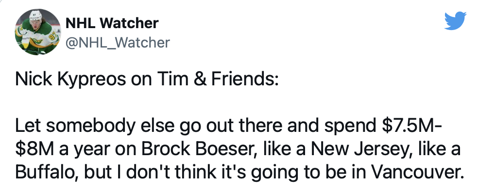 Les Canucks ne veulent plus de Brock Boeser...