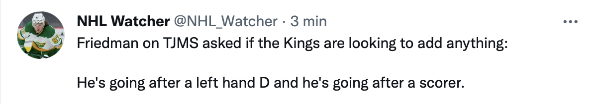 Tyler Toffoli de retour avec les Kings ?