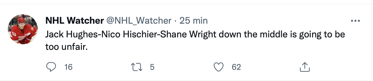 On rêve déjà de Shane Wright au New Jersey...