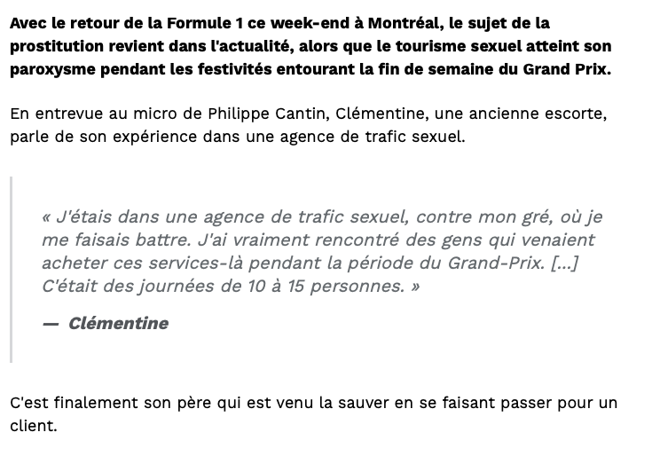 Prostitution au GRAND PRIX: 