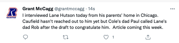 Cole Caufield n'a pas encore rejoint Lane Hutson pour le féliciter..