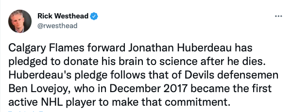 Jonathan Huberdeau accepte de donner son CERVEAU à la science...