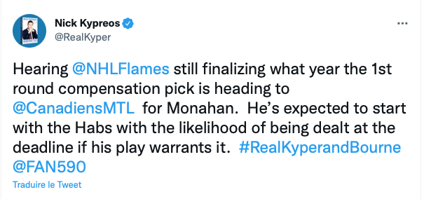 Selon Nick Kypreos..les Flames et le CH négocient...