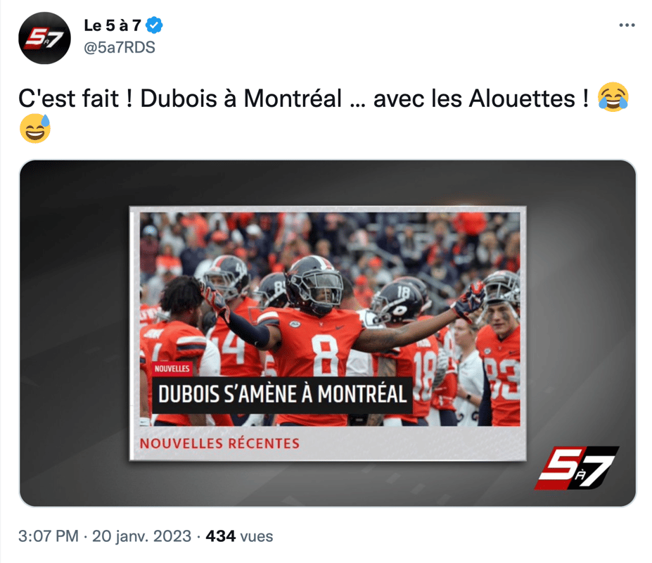WOW !!! C'est fait ! Dubois à Montréal !!!