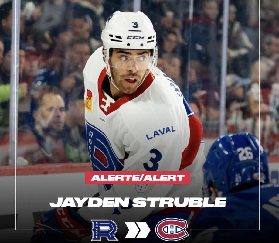 Jayden Struble rappelé par le Canadien de Montréal